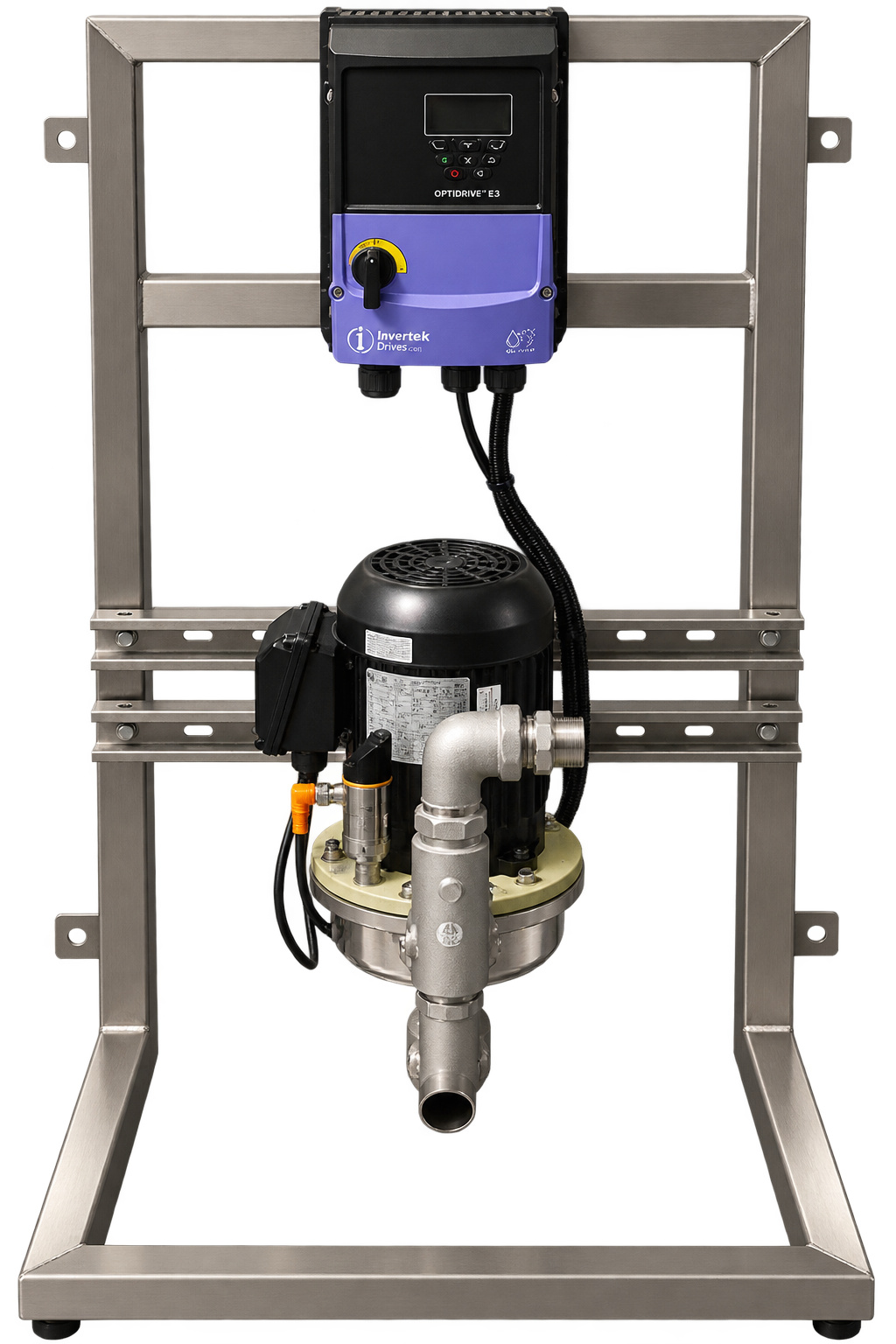 MicroFlo simplex packaged booster with variable frequency drive on a stainless frame