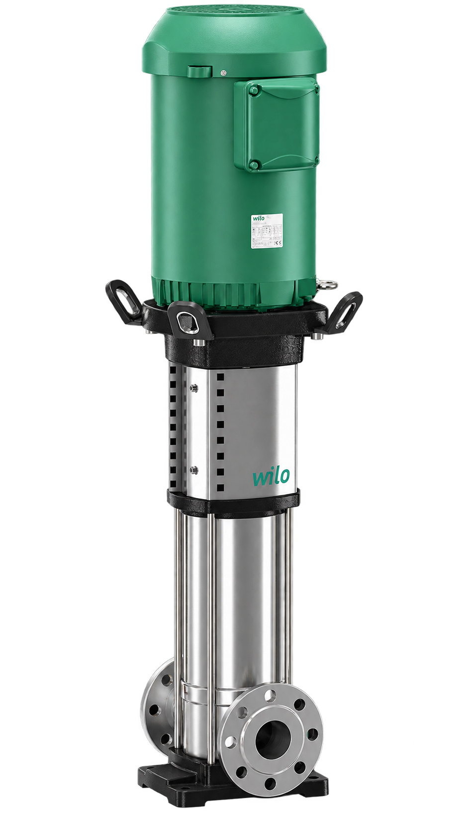 Vertical multistage centrifugal pump with flanged suction and discharge